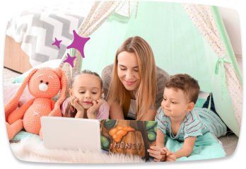 babysitter reading to children